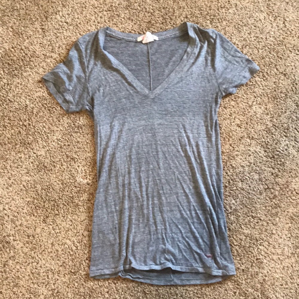 Grey PINK V neck